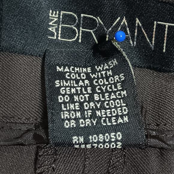 Lane Bryant Dress Pants Size 28 Petite Brown Straight Leg No Pockets - Picture 8 of 9
